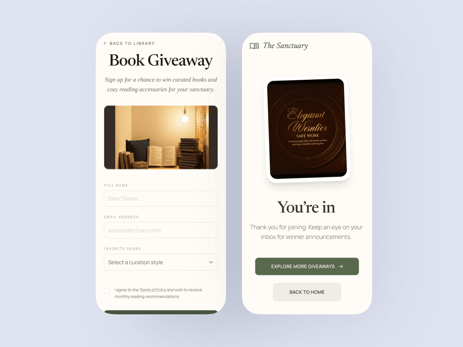 Book Giveaway Sign Up preview