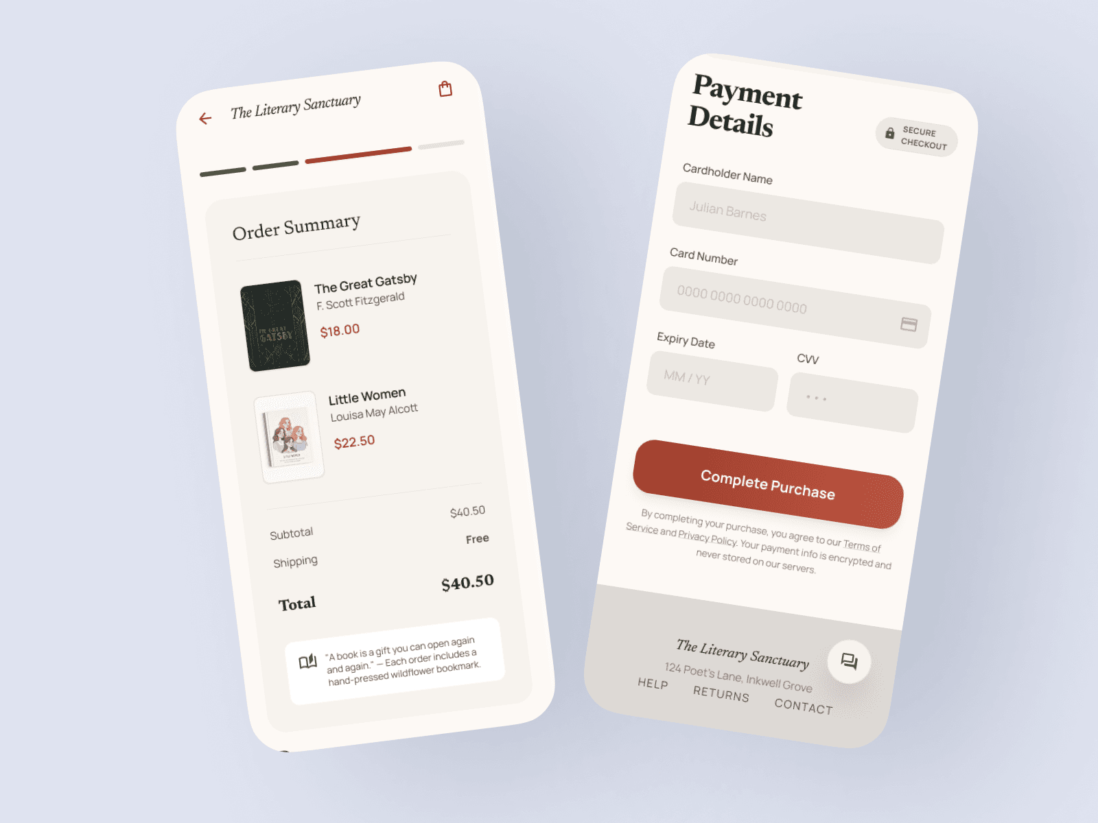 Bookstore Credit Card Checkout preview