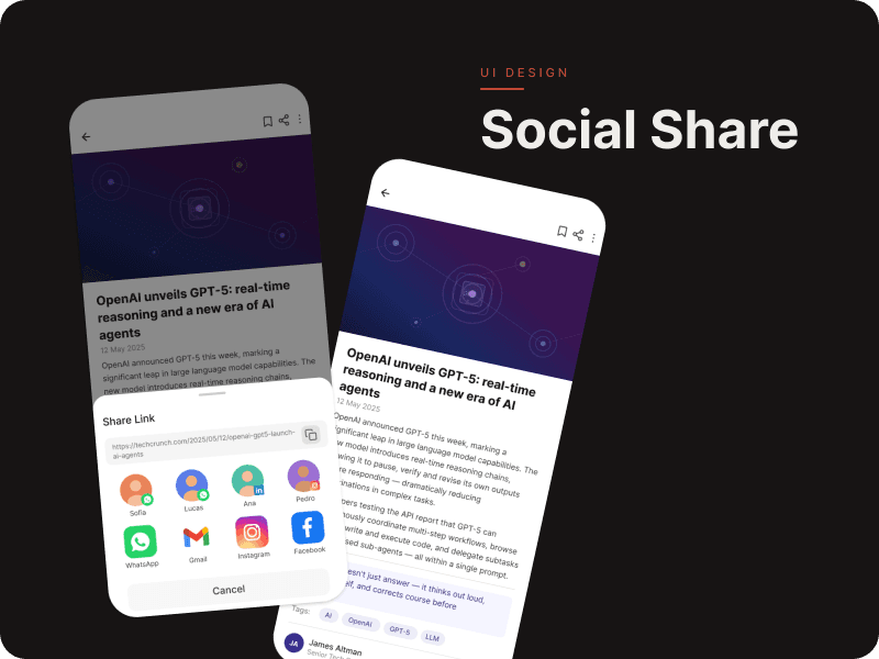 Social Share Sheet preview